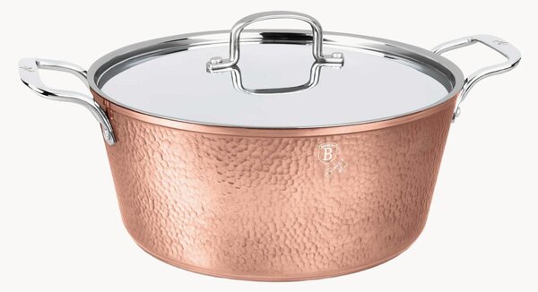 Garnek z powłoką zapobiegającą przywieraniu z miedzi z pokrywką Hammered Copper