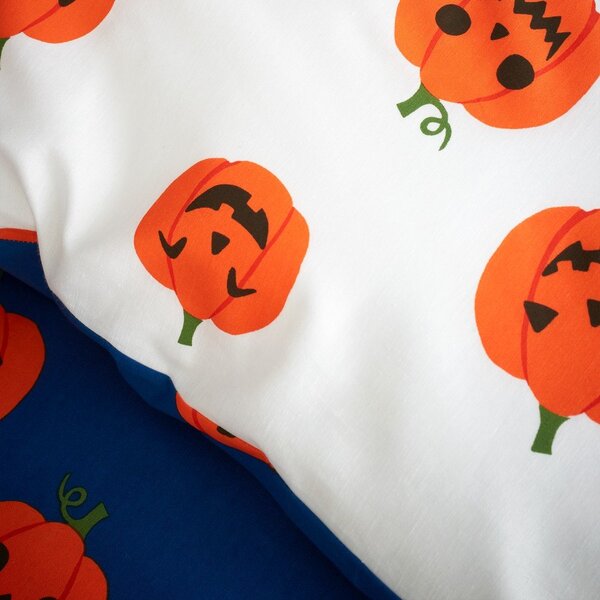 Niebiesko-pomarańczowa pościel jednoosobowa 135x200 cm Halloween Pumpkins – Catherine Lansfield