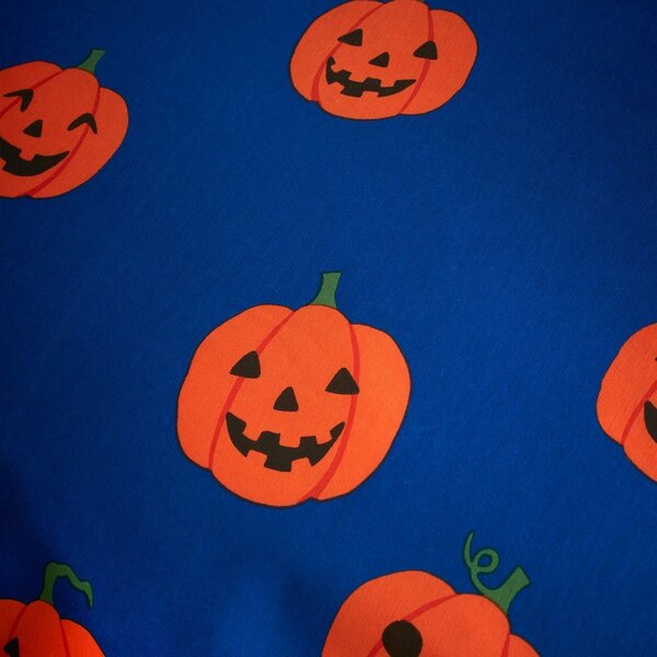 Niebiesko-pomarańczowa pościel jednoosobowa 135x200 cm Halloween Pumpkins – Catherine Lansfield