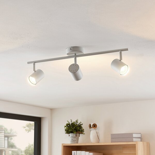 Lampa Sufitowa Lindby, Jorell, ściemnialny, biały, salon, metal, nowoczesny