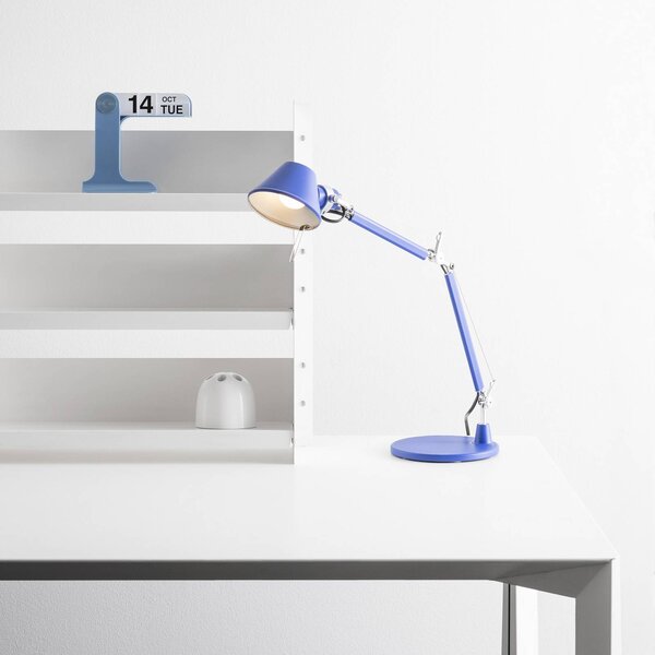 Artemide Lampa stołowa Tolomeo Micro, niebieski, biuro, aluminium, design