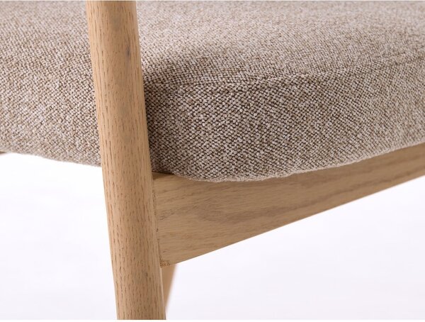 Beżowe fotele jadalniane zestaw z podłokietnikami 2 szt. z litego drewna dębowego Elk – Unique Furniture