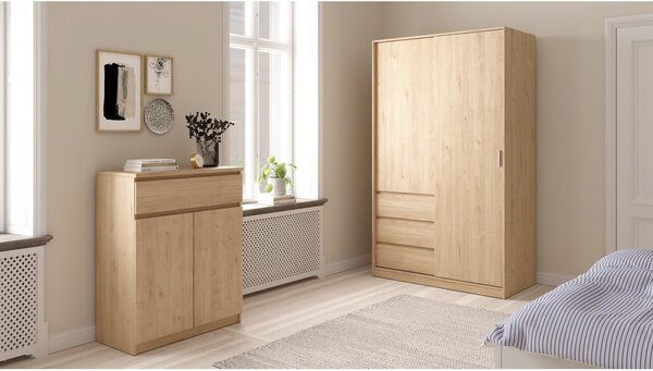 Komoda w dekorze dębu w naturalnym kolorze 80x100x40 cm Naia – Tvilum