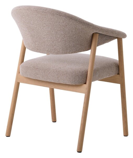 Beżowe fotele jadalniane zestaw z podłokietnikami 2 szt. z litego drewna dębowego Elk – Unique Furniture