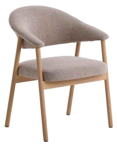 Beżowe fotele jadalniane zestaw z podłokietnikami 2 szt. z litego drewna dębowego Elk – Unique Furniture