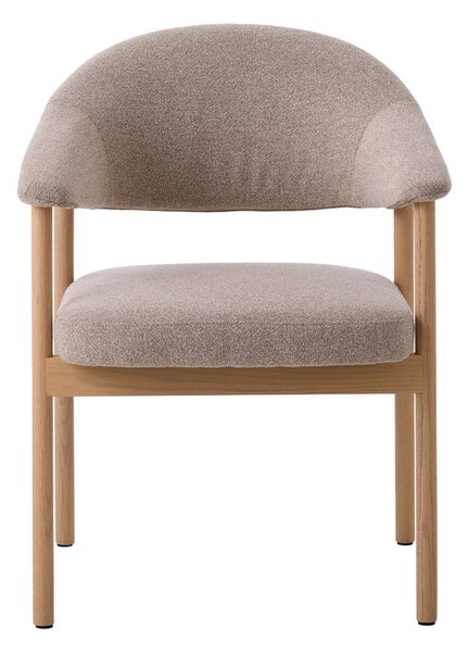 Beżowe fotele jadalniane zestaw z podłokietnikami 2 szt. z litego drewna dębowego Elk – Unique Furniture