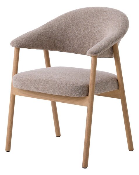 Beżowe fotele jadalniane zestaw z podłokietnikami 2 szt. z litego drewna dębowego Elk – Unique Furniture