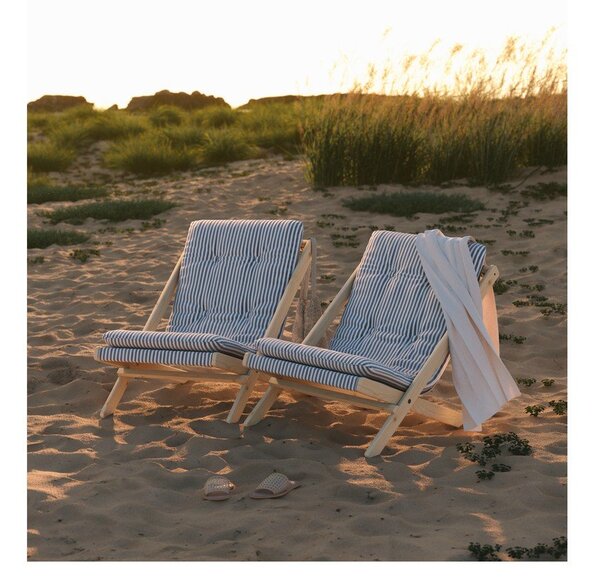 Fotel rozkładany Karup Design Boogie Raw/Beach Blue