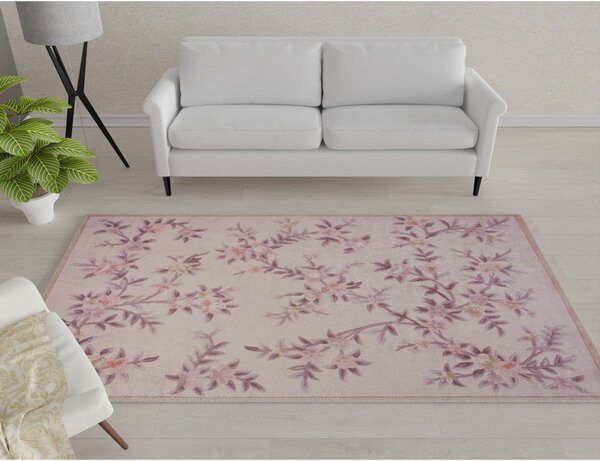 Jasnoróżowy dywan odpowiedni do prania 150x80 cm – Vitaus