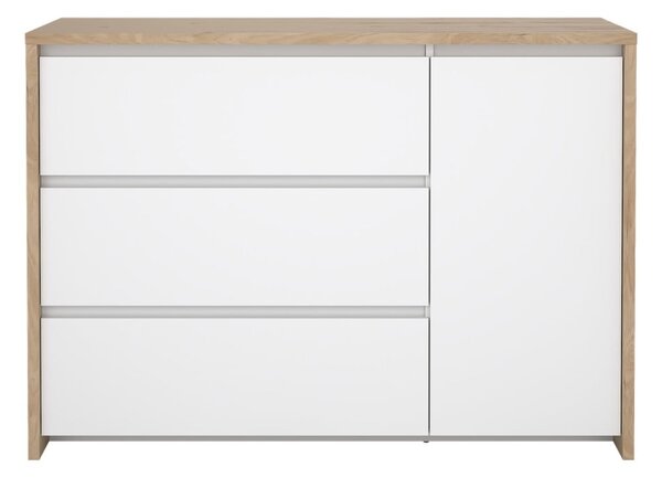Biało-naturalna komoda w dekorze dębu 119x84x48 cm Next – Tvilum