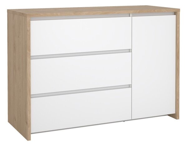 Biało-naturalna komoda w dekorze dębu 119x84x48 cm Next – Tvilum
