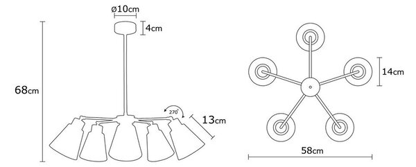Lampa wisząca z metalowym kloszem ø 58 cm Manavgat – Opviq lights