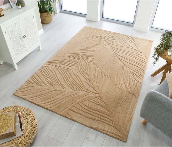 Jasnobrązowy dywan wełniany Flair Rugs Lino Leaf, 160x230 cm
