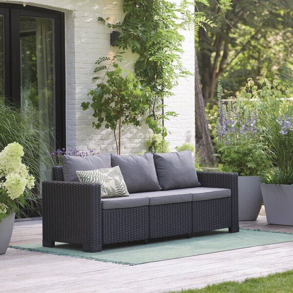 Keter sofa ogrodowa 3-osobowa California 199 x 68 x 72 cm, grafit