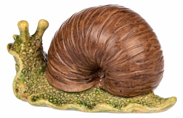 Dekoracja ogrodowa Ślimak, ciemnobrązowy, 16 x 7 x 10 cm, ceramika