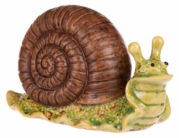 Dekoracja ogrodowa Ślimak, ciemnobrązowy, 16 x 7 x 10 cm, ceramika
