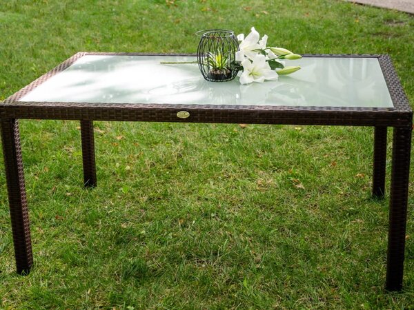 Stół ogrodowy z technorattanu 150 x 90 cm AVVICENTE brąz