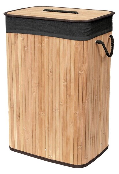 Czarny/w naturalnym kolorze bambusowy kosz na pranie 78 l Bamboo – Compactor