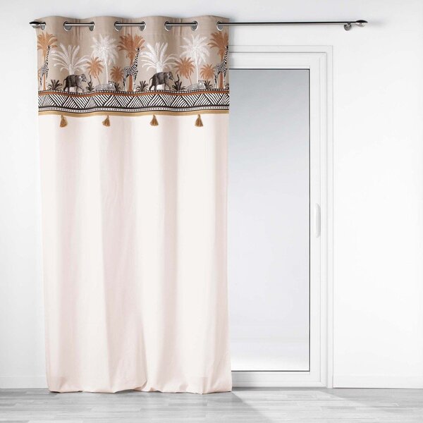 Brązowo-naturalna bawełniana zasłona 140x240 cm Kenya Lodge – douceur d'intérieur