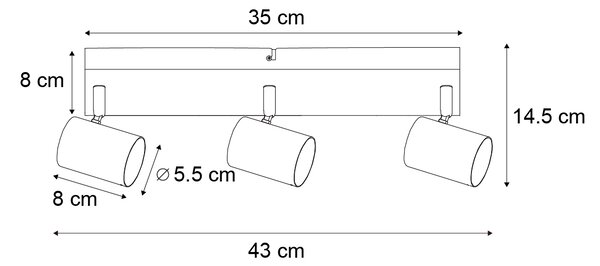 Nowoczesna lampa sufitowa czarna 3-punktowa regulowana prostokątna - Jeana Oswietlenie wewnetrzne