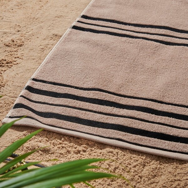 Beżowy ręcznik plażowy 75x150 cm Banded Stripe – Catherine Lansfield