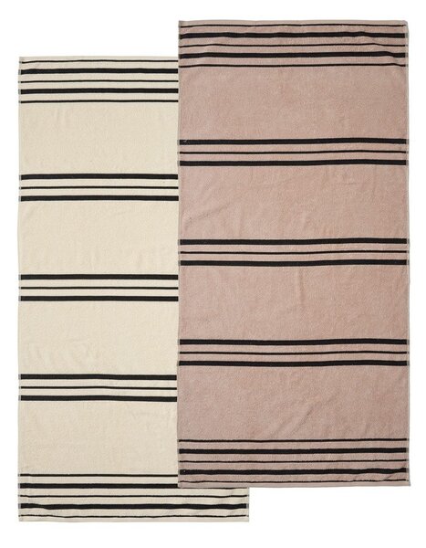 Beżowy ręcznik plażowy 75x150 cm Banded Stripe – Catherine Lansfield