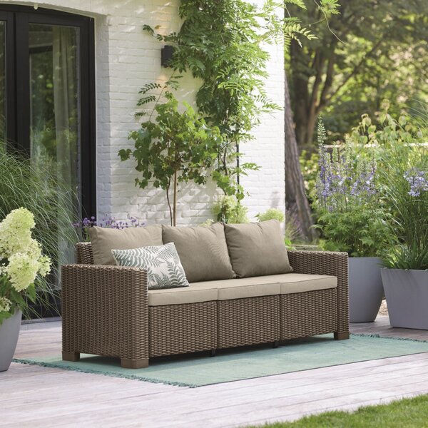 Keter sofa ogrodowa 3-osobowa California 199 x 68 x 72 cm, cappuccino