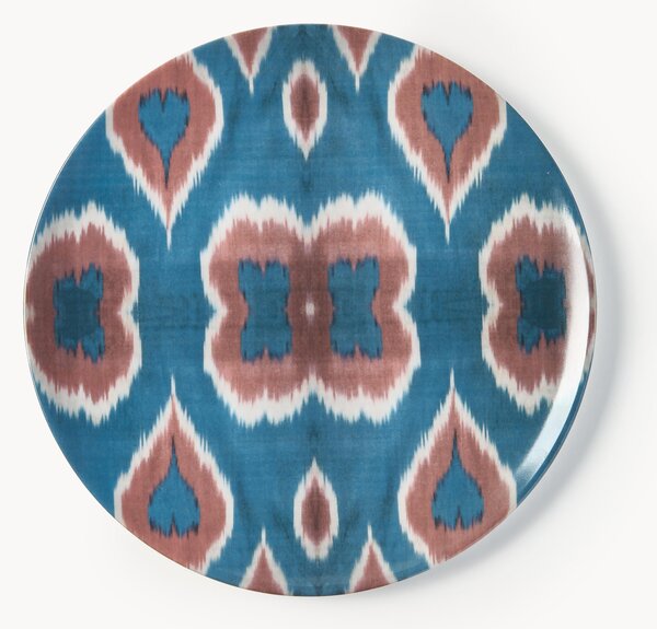Ręcznie wykonany talerz duży z porcelany Ikat