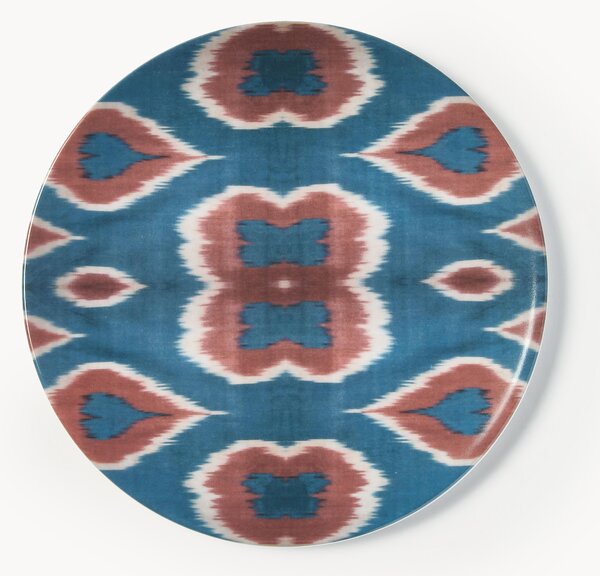 Ręcznie wykonany talerz śniadaniowy z porcelany Ikat
