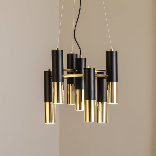 Lampa wisząca Orino Domiluce, możliwość ściemniania, mosiężny / złoty, salon / jadalnia, metal, nowoczesny
