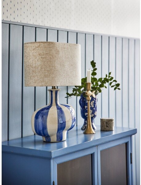 Lampa stołowa ceramiczna z tekstylnym kloszem (wysokość 46 cm) Alida – Bloomingville