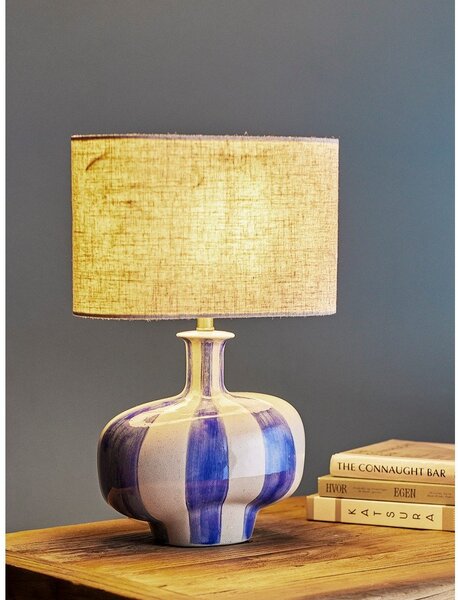 Lampa stołowa ceramiczna z tekstylnym kloszem (wysokość 46 cm) Alida – Bloomingville