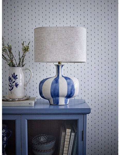 Lampa stołowa ceramiczna z tekstylnym kloszem (wysokość 46 cm) Alida – Bloomingville