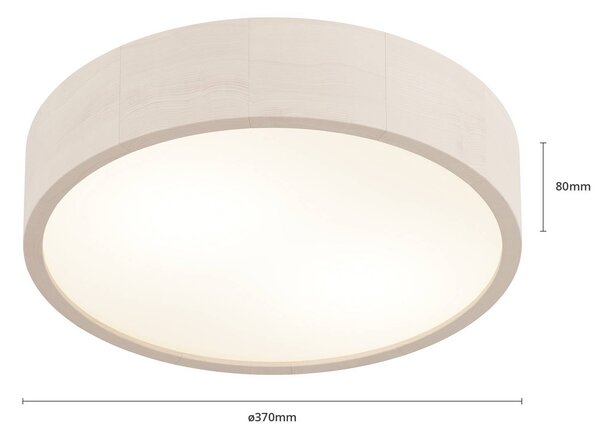 Lampa sufitowa Kerio Envostar, możliwość ściemniania, biały / opal, salon / jadalnia, drewno, nowoczesny