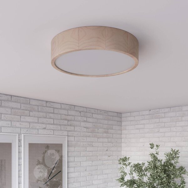 Lampa sufitowa Kerio Envostar, możliwość ściemniania, biały / opal, salon / jadalnia, drewno, nowoczesny