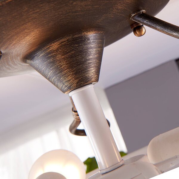 Lampa sufitowa Rando Lindby, możliwość ściemniania, aluminiowy / szary / cynkowy, salon / jadalnia, metal, dworkowy / rustykalny