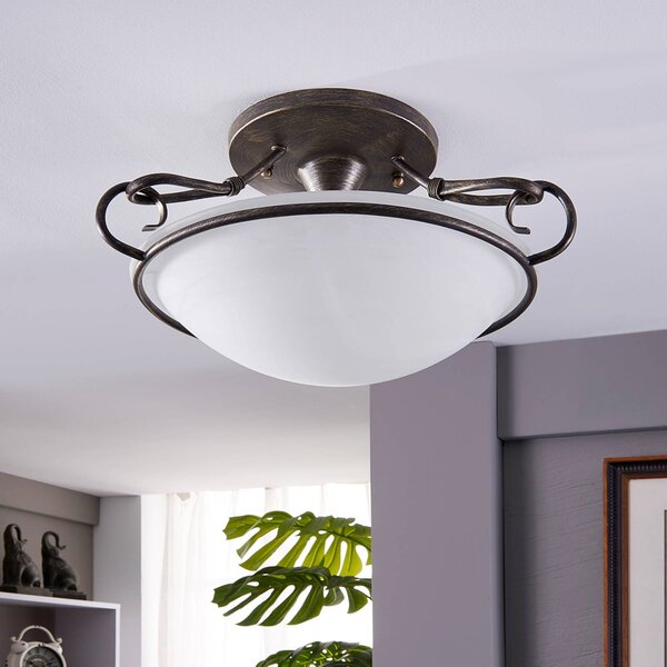 Lampa sufitowa Rando Lindby, możliwość ściemniania, aluminiowy / szary / cynkowy, salon / jadalnia, metal, dworkowy / rustykalny