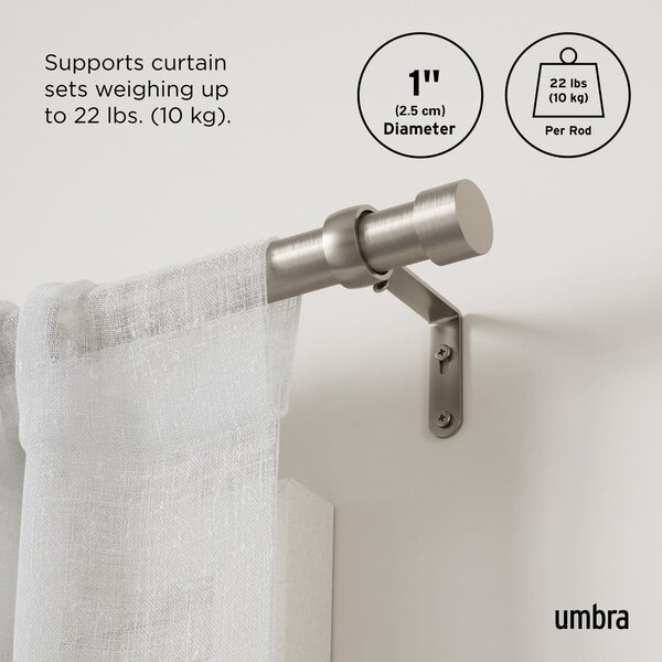 Regulowany karnisz ze stali nierdzewnej 91 - 168 cm Cappa – Umbra
