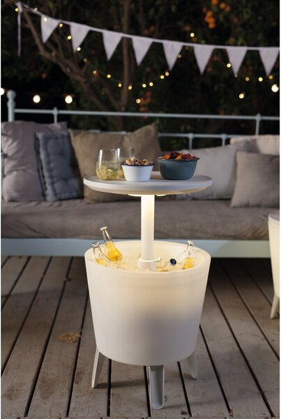 Okrągły stolik ogrodowy z pojemnikiem na lód 49.5x49.5 cm Illuminated cool – Keter