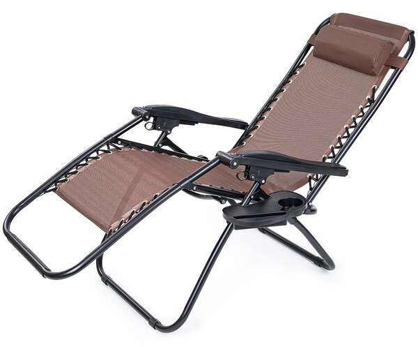 4Home Ogrodowe krzesło leżakowe Relax, brązowy
