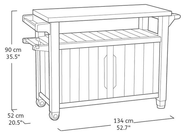 Stolik grillowy 134x52 cm Unity – Keter