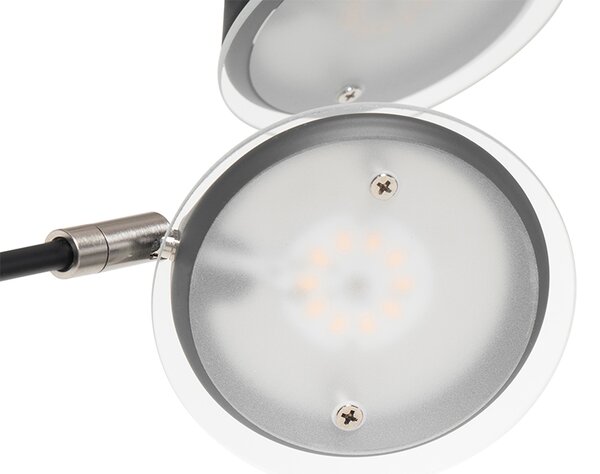 Designerska lampa stojąca czarna w tym 5-punktowy ściemniany LED - Sixties Trento Oswietlenie wewnetrzne