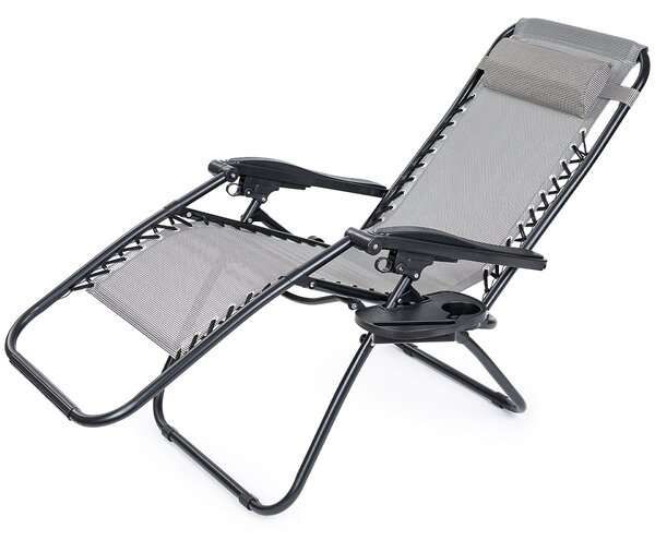 4Home Ogrodowe krzesło leżakowe Relax, szary