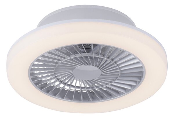 Designerski wentylator sufitowy szary w tym LED - Maki Oswietlenie wewnetrzne