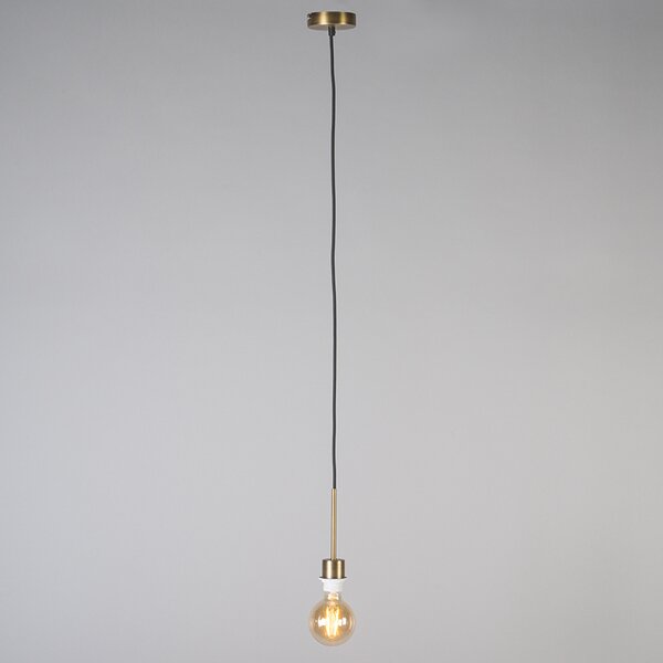 Nowoczesna lampa wisząca brązowa z kloszem 45 cm czarna - Combi 1