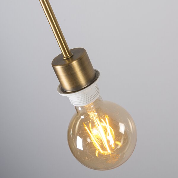Nowoczesna lampa wisząca brązowa z kloszem 45 cm czarna - Combi 1