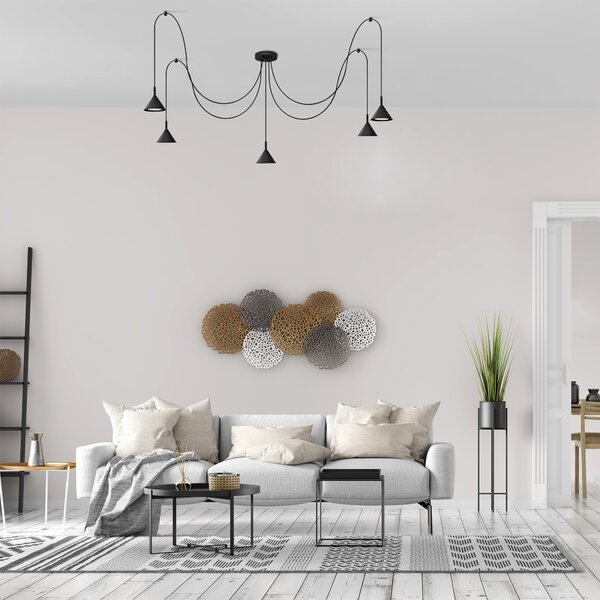 Lampa wisząca pająk ETNA long W-KMD 1920/5 BK-B
