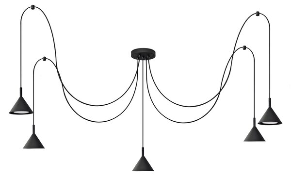 Lampa wisząca pająk ETNA W-KM 1920/5 BK-B