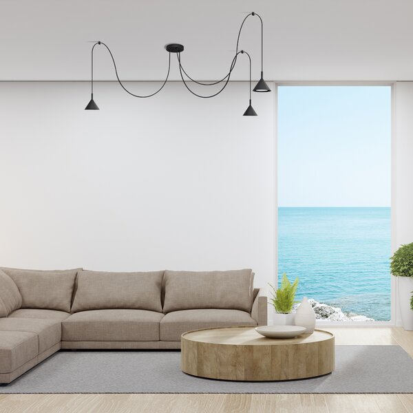 Lampa wisząca pająk ETNA long W-KMD 1920/3 BK-B