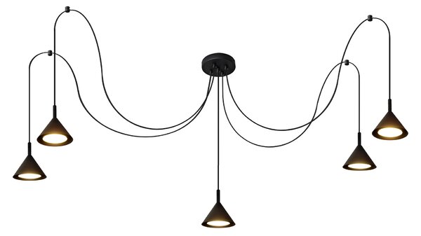 Lampa wisząca pająk ETNA long W-KMD 1920/5 BK-B